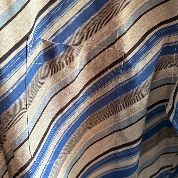 ManZini Men's Handmaid Italian Striped Button-Up Shirt Long Sleeve XXL 18-18.5 - Picture 5 of 5